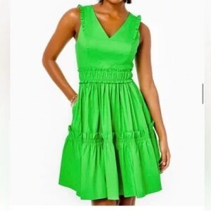 New Lilly Pulitzer Vibrant Green Dress with pockets